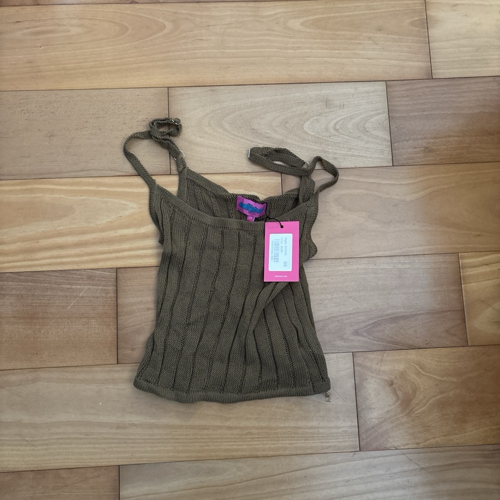 Edikted Olive Knit Camisole Top